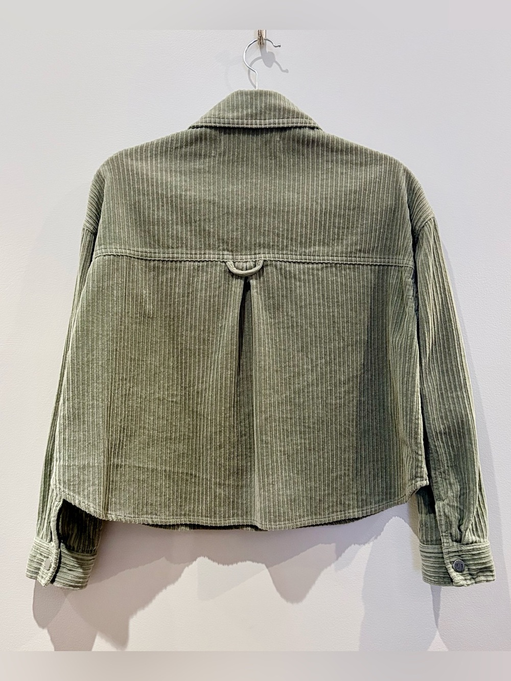 Zara Sage Green Corduroy Cropped Jacket Shacket - Size XS - Picture 4 of 9